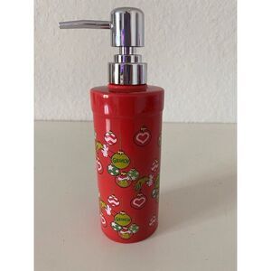 De. Seuss The Grinch Ceramic Soap Dispenser Pump Christmas Ornaments‎ Red NEW